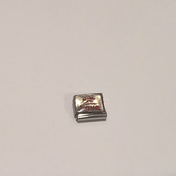 Red Love Italian Link Stainless Steel Nomination Style Charm‎ - Picture 1 of 3
